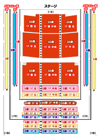 アクロス福岡シンフォニーホール 座席ブロック表